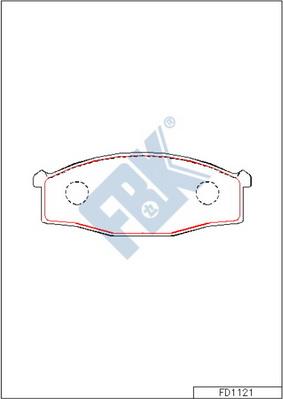 FBK FD1121 - Гальмівні колодки, дискові гальма autocars.com.ua