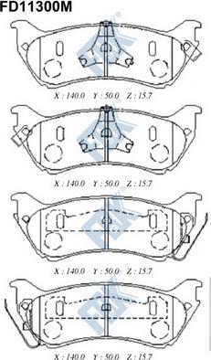FBK FD11300M - Гальмівні колодки, дискові гальма autocars.com.ua