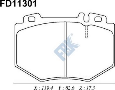 FBK FD11301 - Гальмівні колодки, дискові гальма autocars.com.ua