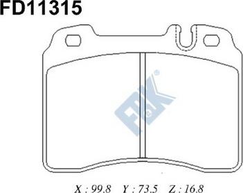 FBK FD11315 - Гальмівні колодки, дискові гальма autocars.com.ua