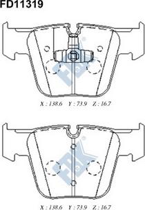 FBK FD11319 - Гальмівні колодки, дискові гальма autocars.com.ua