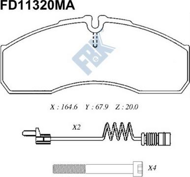 FBK FD11320MA - Гальмівні колодки, дискові гальма autocars.com.ua