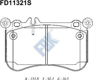 FBK FD11321S - Гальмівні колодки, дискові гальма autocars.com.ua