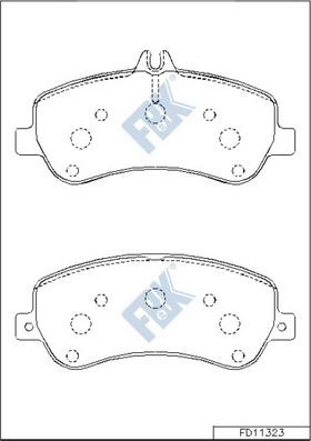 FBK FD11323 - Гальмівні колодки, дискові гальма autocars.com.ua