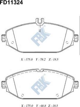 FBK FD11324 - Гальмівні колодки, дискові гальма autocars.com.ua