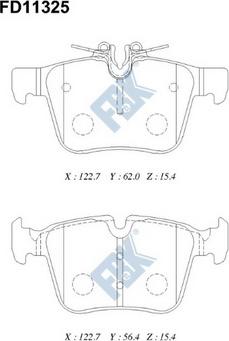 FBK FD11325 - Тормозные колодки, дисковые, комплект avtokuzovplus.com.ua