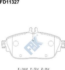 FBK FD11327 - Гальмівні колодки, дискові гальма autocars.com.ua