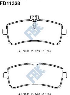 FBK FD11328 - Гальмівні колодки, дискові гальма autocars.com.ua