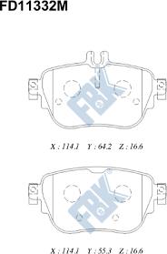 FBK FD11332M - Гальмівні колодки, дискові гальма autocars.com.ua