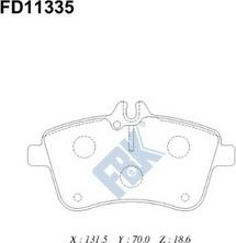 FBK FD11335 - Гальмівні колодки, дискові гальма autocars.com.ua