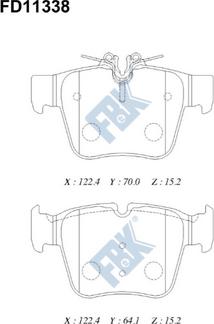 FBK FD11338 - Гальмівні колодки, дискові гальма autocars.com.ua