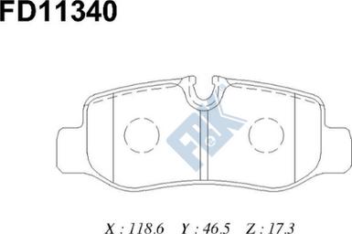 FBK FD11340 - Гальмівні колодки, дискові гальма autocars.com.ua