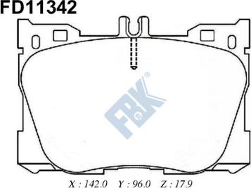 FBK FD11342 - Тормозные колодки, дисковые, комплект avtokuzovplus.com.ua