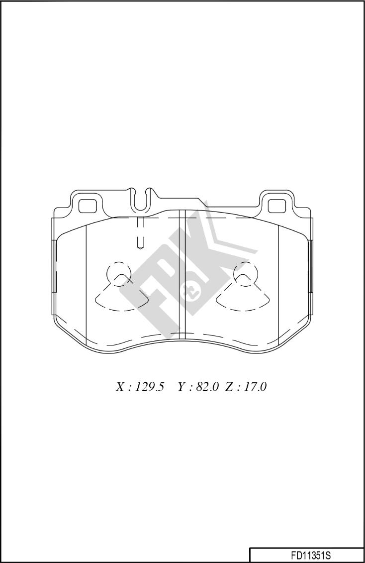 FBK FD11351S - Тормозные колодки, дисковые, комплект avtokuzovplus.com.ua