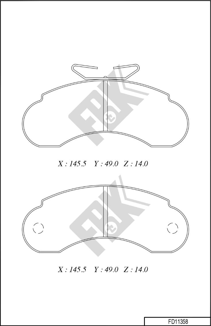 FBK FD11358 - Тормозные колодки, дисковые, комплект avtokuzovplus.com.ua