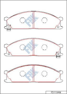 FBK FD1194M - Гальмівні колодки, дискові гальма autocars.com.ua