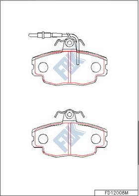 FBK FD12008M - Тормозные колодки, дисковые, комплект avtokuzovplus.com.ua