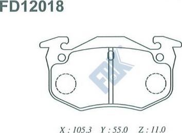 FBK FD12018 - Гальмівні колодки, дискові гальма autocars.com.ua