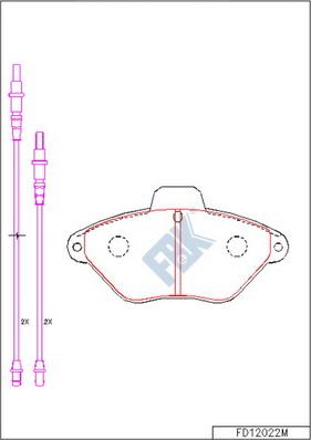 FBK FD12022M - Тормозные колодки, дисковые, комплект avtokuzovplus.com.ua