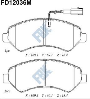 FBK FD12036M - Гальмівні колодки, дискові гальма autocars.com.ua