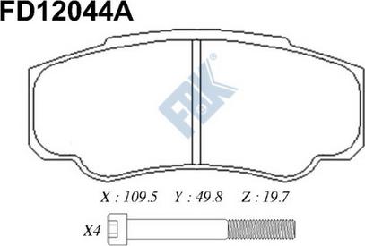 FBK FD12044A - Тормозные колодки, дисковые, комплект avtokuzovplus.com.ua