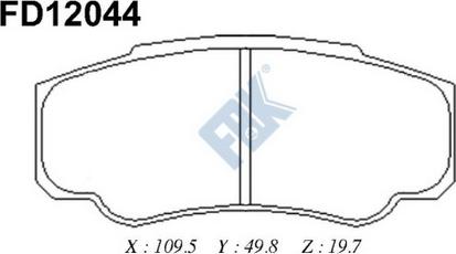 FBK FD12044 - Тормозные колодки, дисковые, комплект avtokuzovplus.com.ua