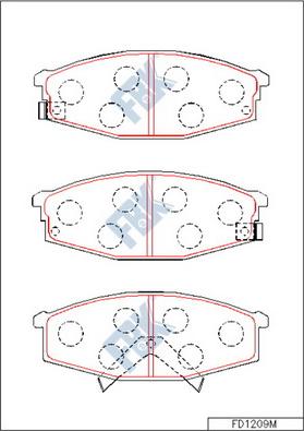 FBK FD1209M - Тормозные колодки, дисковые, комплект avtokuzovplus.com.ua