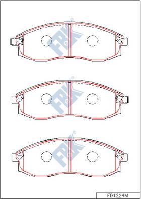 FBK FD1224M - Тормозные колодки, дисковые, комплект avtokuzovplus.com.ua