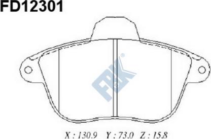 FBK FD12301 - Гальмівні колодки, дискові гальма autocars.com.ua