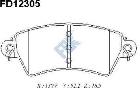 FBK FD12305 - Тормозные колодки, дисковые, комплект avtokuzovplus.com.ua