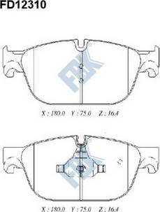 FBK FD12310 - Гальмівні колодки, дискові гальма autocars.com.ua