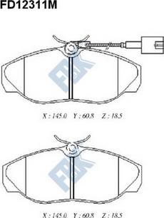 FBK FD12311M - Тормозные колодки, дисковые, комплект avtokuzovplus.com.ua