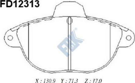 FBK FD12313 - Тормозные колодки, дисковые, комплект avtokuzovplus.com.ua