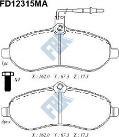 FBK FD12315MA - Тормозные колодки, дисковые, комплект avtokuzovplus.com.ua