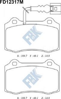 FBK FD12317M - Гальмівні колодки, дискові гальма autocars.com.ua