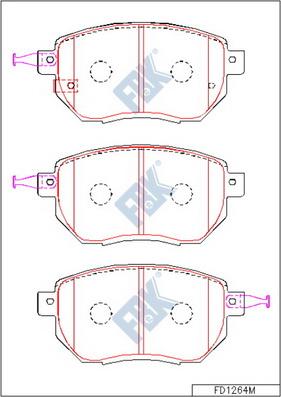 FBK FD1264M - Тормозные колодки, дисковые, комплект avtokuzovplus.com.ua