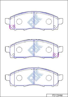 FBK FD1294M - Тормозные колодки, дисковые, комплект avtokuzovplus.com.ua