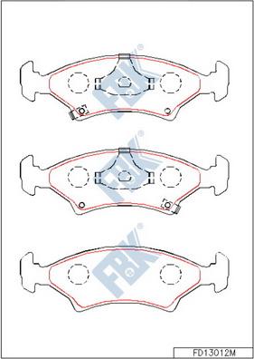 FBK FD13012M - Гальмівні колодки, дискові гальма autocars.com.ua