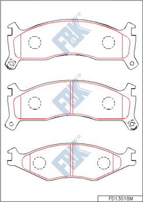 FBK FD13018M - Гальмівні колодки, дискові гальма autocars.com.ua