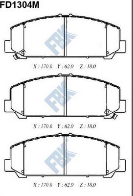 FBK FD1304M - Гальмівні колодки, дискові гальма autocars.com.ua