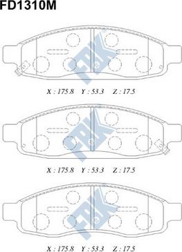 FBK FD1310M - Тормозные колодки, дисковые, комплект avtokuzovplus.com.ua