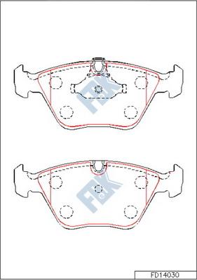 FBK FD14030 - Тормозные колодки, дисковые, комплект avtokuzovplus.com.ua