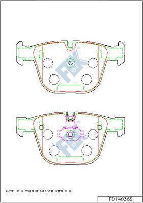 FBK FD14036S - Тормозные колодки, дисковые, комплект avtokuzovplus.com.ua