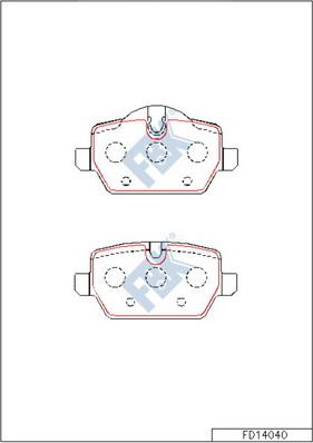 FBK FD14040 - Тормозные колодки, дисковые, комплект avtokuzovplus.com.ua