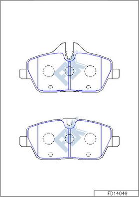 FBK FD14049 - Тормозные колодки, дисковые, комплект avtokuzovplus.com.ua