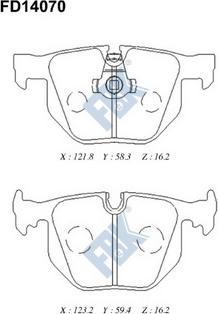 FBK FD14070 - Тормозные колодки, дисковые, комплект avtokuzovplus.com.ua