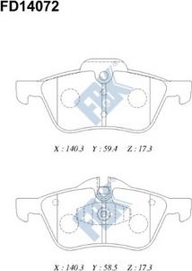 FBK FD14072 - Тормозные колодки, дисковые, комплект avtokuzovplus.com.ua