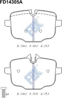 FBK FD14305A - Тормозные колодки, дисковые, комплект avtokuzovplus.com.ua