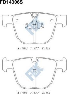 FBK FD14306S - Тормозные колодки, дисковые, комплект avtokuzovplus.com.ua