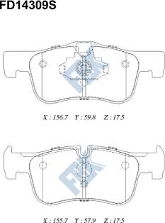 FBK FD14309S - Тормозные колодки, дисковые, комплект avtokuzovplus.com.ua